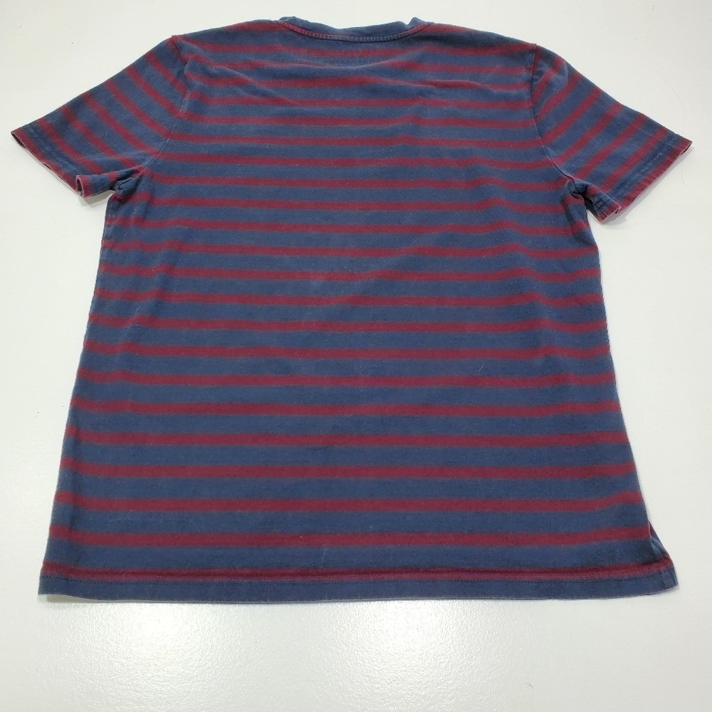 Everlane T-shirt Men Size Large Short Sleeve Blue and Red Stripes Crewneck
